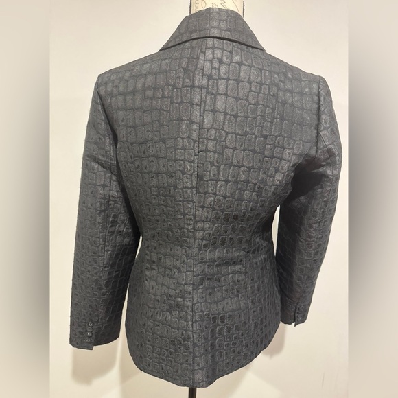 Chicos Sephia Croc Embossed blazer jacket Black Chicos size 0 Small - Picture 4 of 7